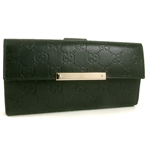 Authentic Gucci Guccissima Continental Wallet 112715 Black